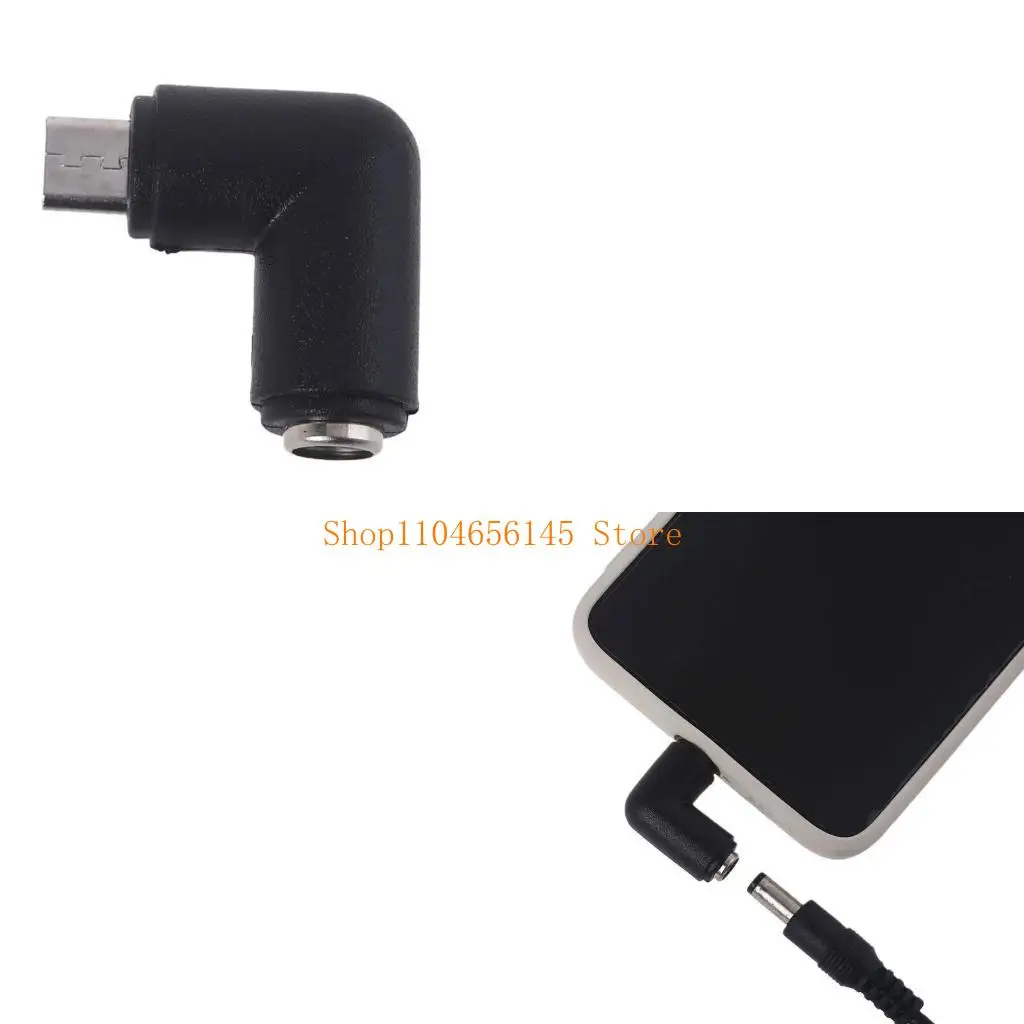 5asd 5,5 x 2,1 mm für Gleichstromstecker auf Micro-USB-Adapter, 90-Grad-Winkeladapter