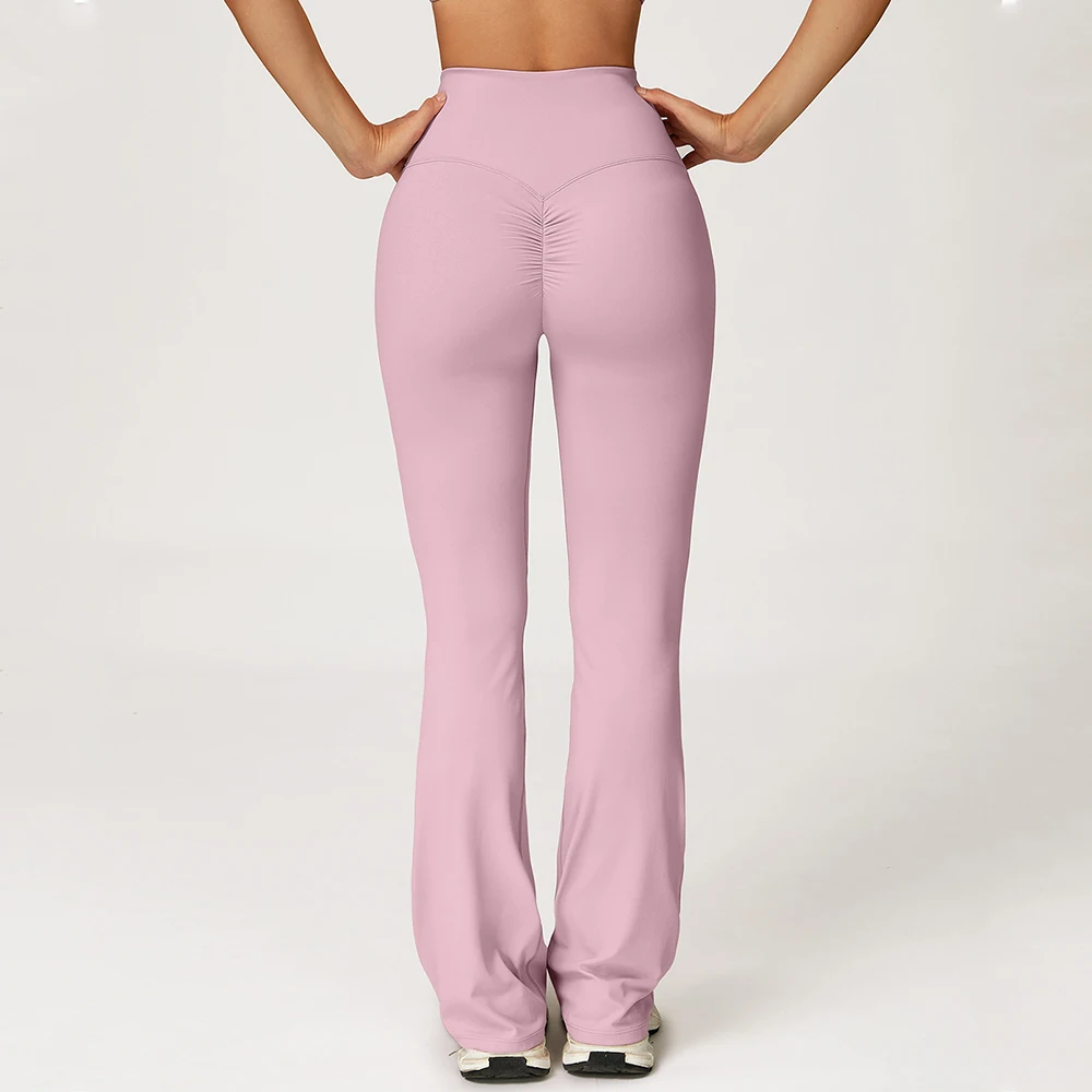 

Yoga Flared Pant Women High Waist Wide Leg Pants Fitness Bell-bottoms Yoga Elastic Leggings Push Up Gym Workout Flared Leggings