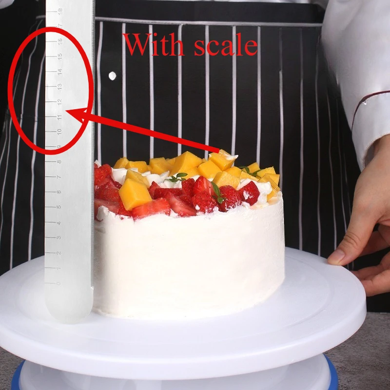 

Stainless Steel Baking Cake Spatula Wth Scale for Cream Butter Chocolate Pastry Cake Decoration Tools Kitchen Gadgets Utensils