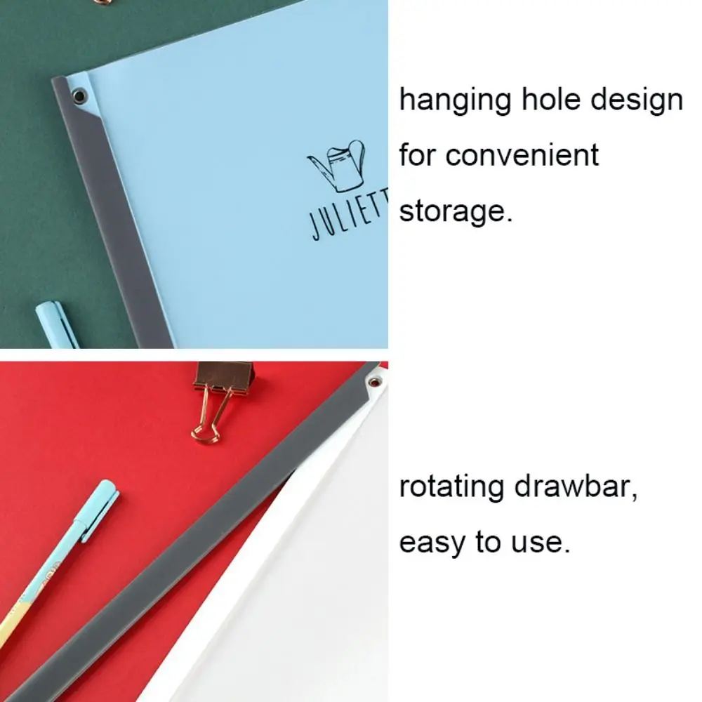 Carpeta de documentos 90 °   Carpeta de varilla de tracción A4 con rotación, Clip de almacenamiento de papel de prueba grueso de gran capacidad, Clip de varilla de tracción de plástico para escuela