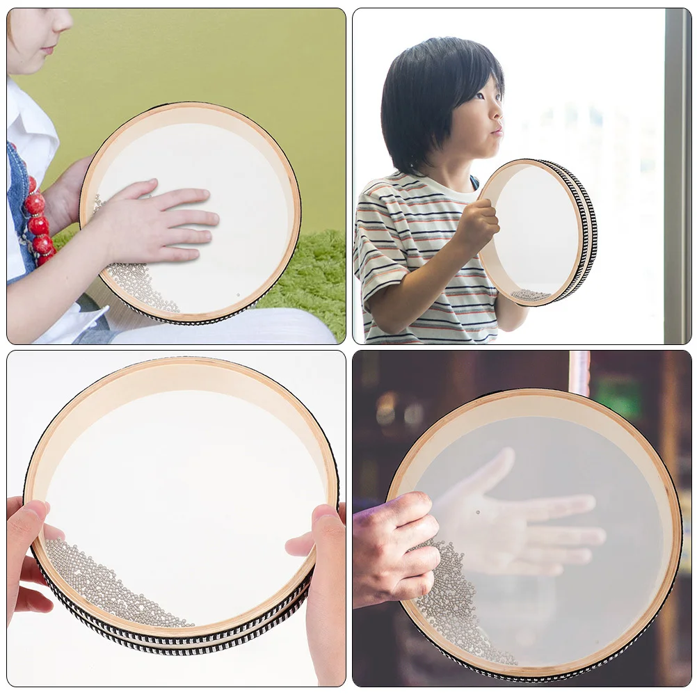 

4Pcs Bead Drum Clear Sound Training Hearing Strengthening Musical Cultivation Drum Kids Educational Toy