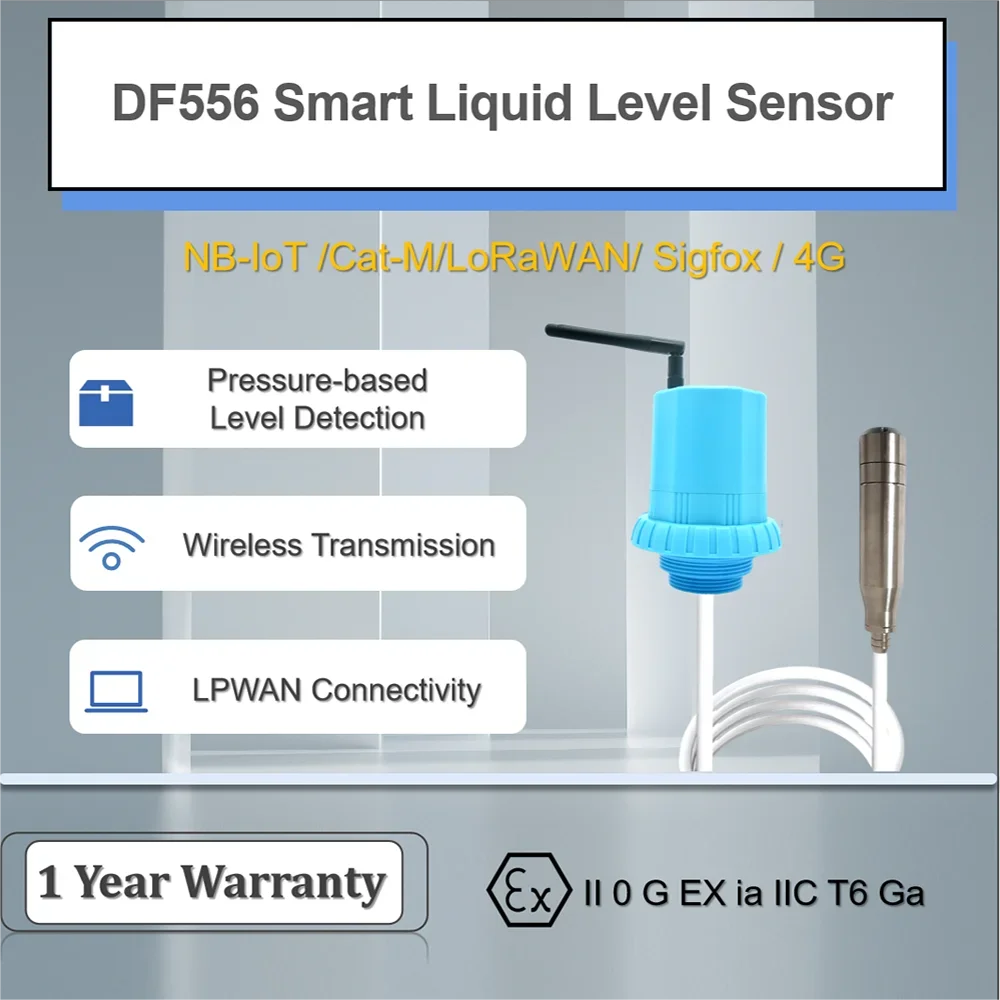 Sigfox LoRaWAN NB-IoT GPRS 4G CNDINGTEK OEM long range Fuel level monitoring DF556 wireless fuel level sensor