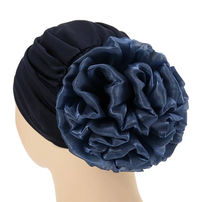 2023 Indian Women Lace Floral Modal Hat Chemo Hair Loss Cancer Turban Bonnet Head Scarf Wrap Strech Muslim Cover Beanie Arab Cap