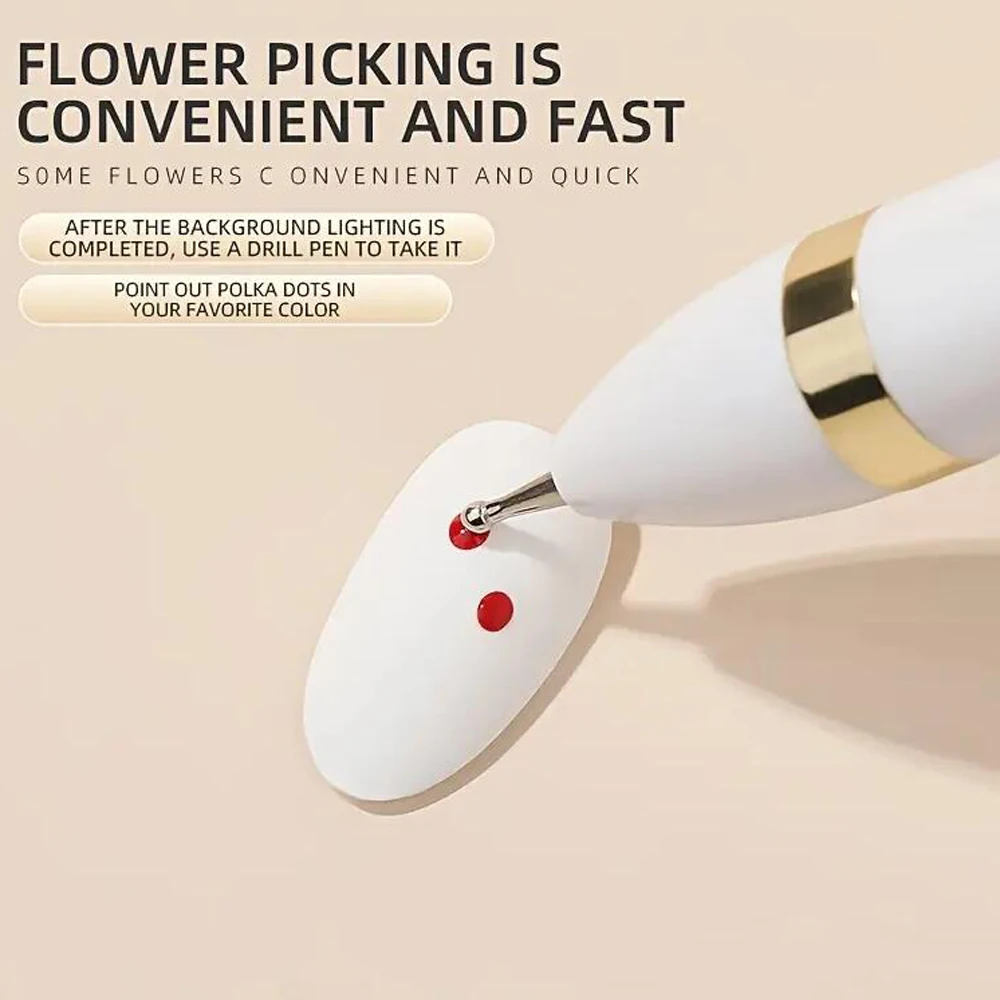 새로운 4 in 1 다기능 네일 아트 도트 펜, 젬, 창의적인 페인팅 네일 포인트 다이아몬드 펜 프레스 타입 네일 도구