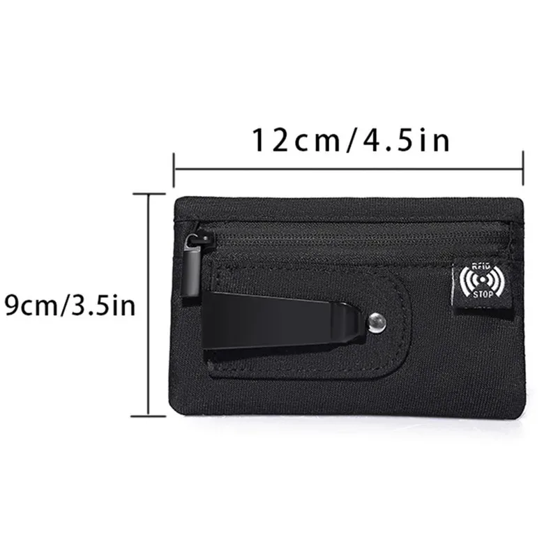 Travel Security Money Bag RFID Blocking Card Holder Purse Hidden Clip Stash Secret Pocket Waist Pack Mini Wallet for Men Women
