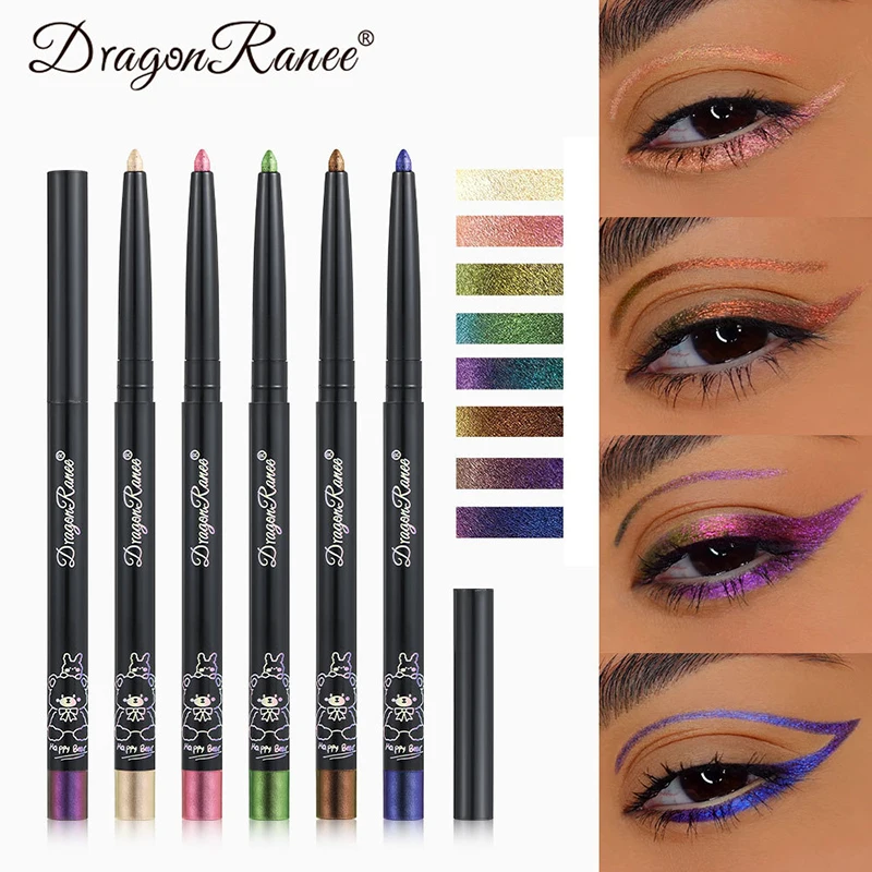 Glitter Aurora Eyeliner Multi Chroom Eyeliner Duurzame Waterdichte Metallic Oogschaduw Liggend Zijderups Groen Paars Make-Up Pigment