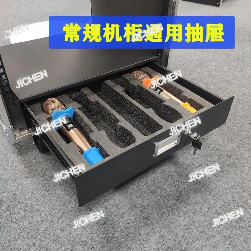 

HR 2U3U Цельнометаллический/деревянный ящик Воздушный корпус с замком Беспроводной микрофон 19-дюймовый бытовой стандартный ящик шкафа