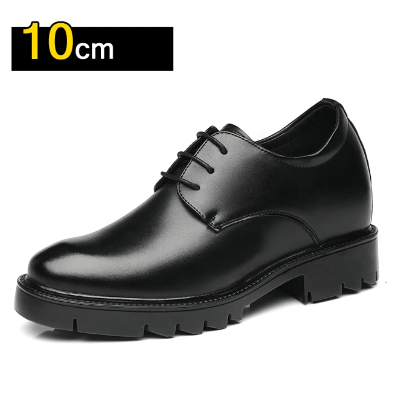 Height Increasing Shoes for Men Increased 8cm Invisible Insoles Breathable Derby Shoe British Men's Dress Wedding Elevator Shoes