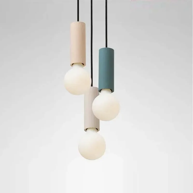 Loft Simple Apartment Duplex Stairs Living Room Chandelier Japanese Modern Restaurant Bar Bedroom Macaron Small Led Pendant Lamp