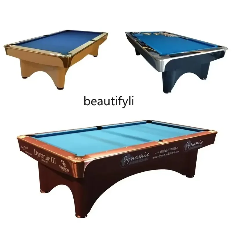 X New Light Luxury Pool Table Household Standard American Nine-Ball Billiard Table Green Slabstone a Regional Name for Billiards