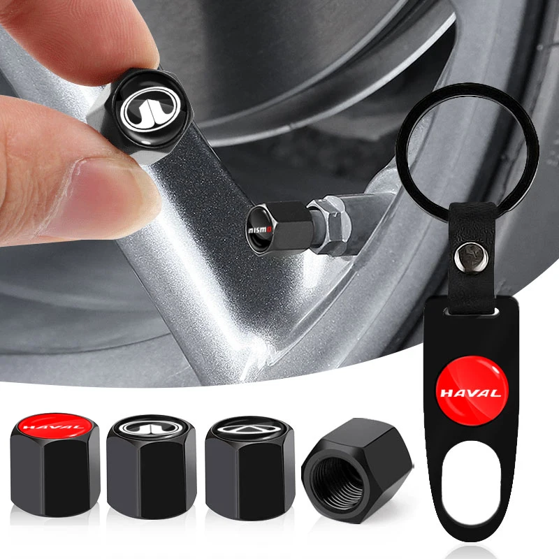 Car Wheel Tire Valve Stems Cap With Keychain Keyring Badge for mazda Honda Hyundai Jaguar Chevrolet Cadillac Renault Dodge Audi