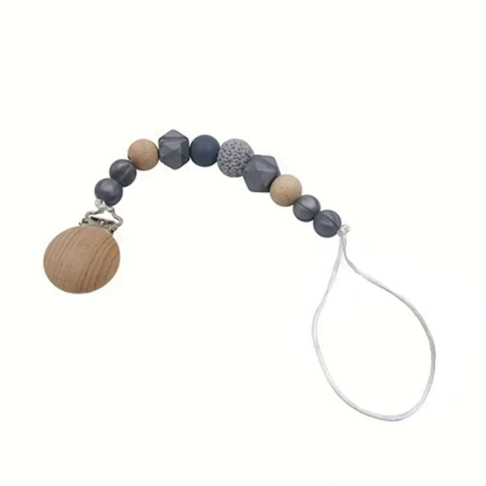 

Children Nipple Holder Clips Wood Soother Holder Baby Teether Straps Baby Pacifier Chain Pacifier Holder Clips Dummy Clips
