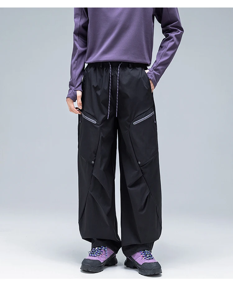 Unisex Wasserdichte Cargohose – Wandelbarer Straight/Jogger-Schnitt, 3D-Schnitt Reflektierende Reißverschlusstaschen, Urban & Leichte Outdoor-Bekleidung – Detail 8