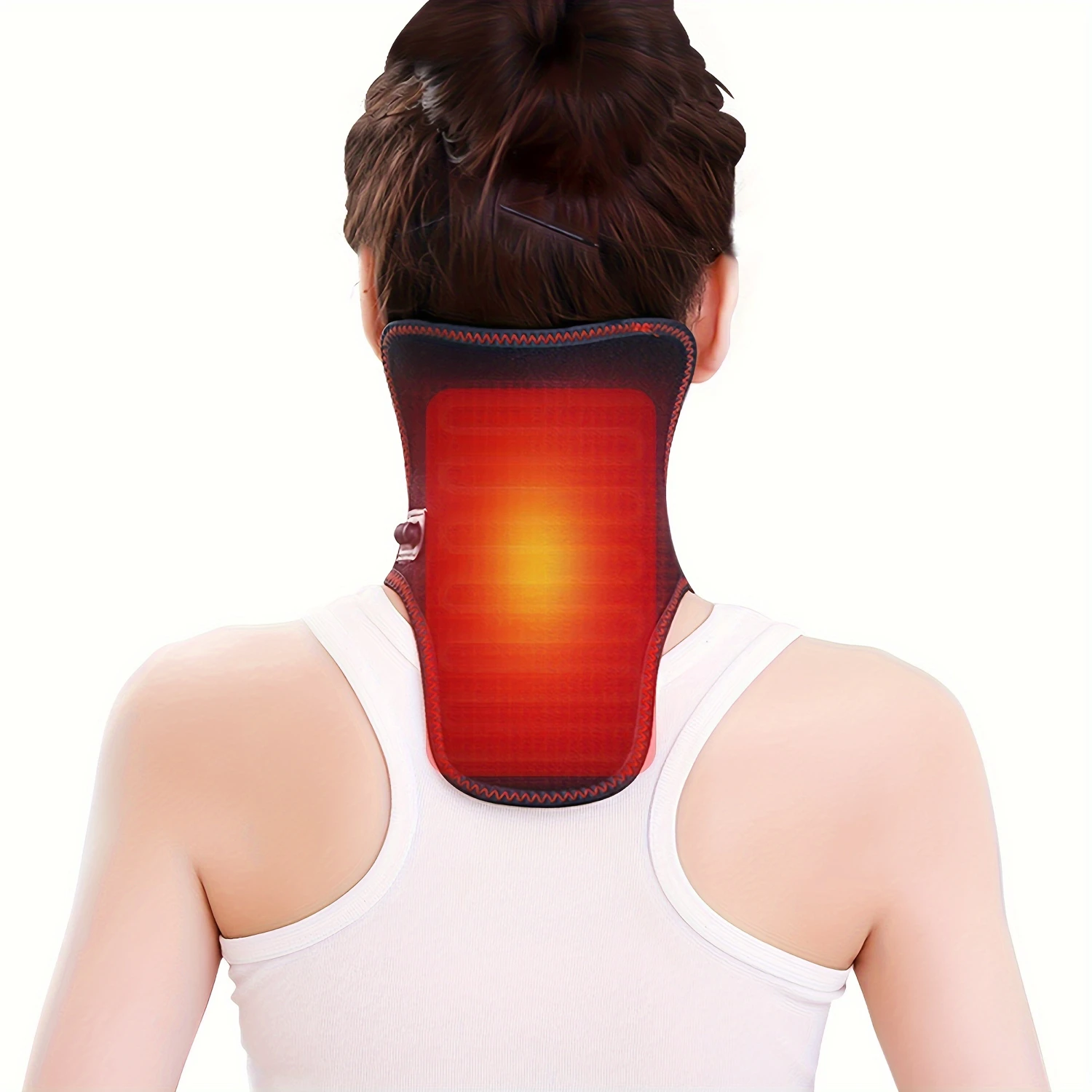 1pc USB Neck Heating Pad, With Massage Heated Neck Wrap For Men And Women, Motorcycle Riding, 3 Heating Levels Auto Shut-Off - N