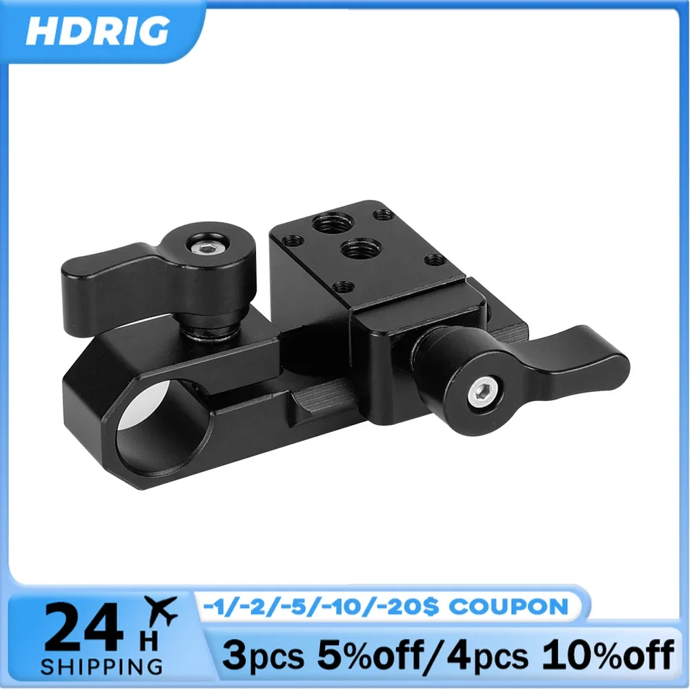 HDRIG Single 15mm Rod Clamp & NATO Clamp (Black Wingnuts) for GH5, 5DMarkIII Rig Camera Accessories