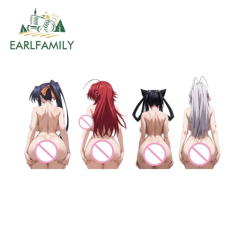 

EARLFAMILY Rias Gremory Naked Butt автомобильные наклейки виниловая пленка для автомобиля Hentai Himejima Akeno наклейка водостойкая украшение для кемпера