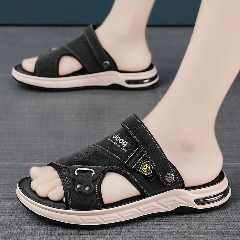 Sommer Männer Sandalen Leder Herren Freizeit schuhe Outdoor Männer Leders andalen für Männer Strands chuhe römische Schuhe