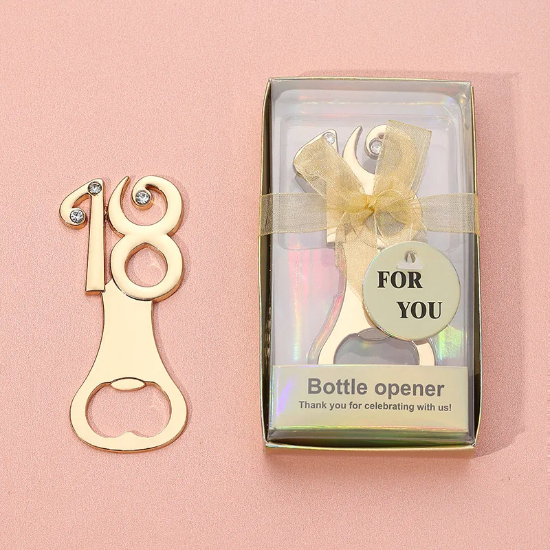 

(10 шт./лот) свадебная открывалка для бутылок из 60-го золота для серебряных свадебных подарков и 18-й свадебный душ, сувениры для вечеринок и 15-й открывалка