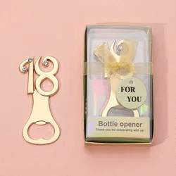 (10 Pcs/lot) 60th gold Wedding bottle opener For Silver wedding Gifts and 18th Bridal shower Party Favors and 15th opener