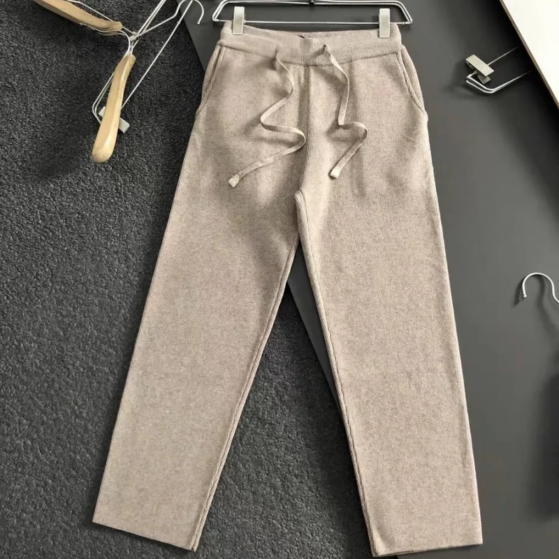 Vêtements pour hommes décontractés classiques italiens-manteau à capuche tricoté en laine et ensemble pantalon décontracté pour l'automne et l'hiver