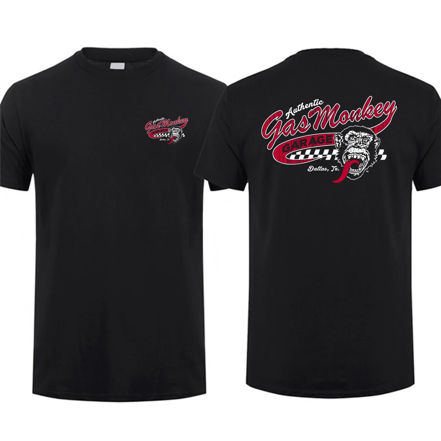 2026 Sommer Erstaunliches Herren-T-Shirt Baumwoll-T-Shirts für Männer Doppelseitiger Gas Monkeys GarageTops Streetwear Grafik-Druck Mann – Detail 4