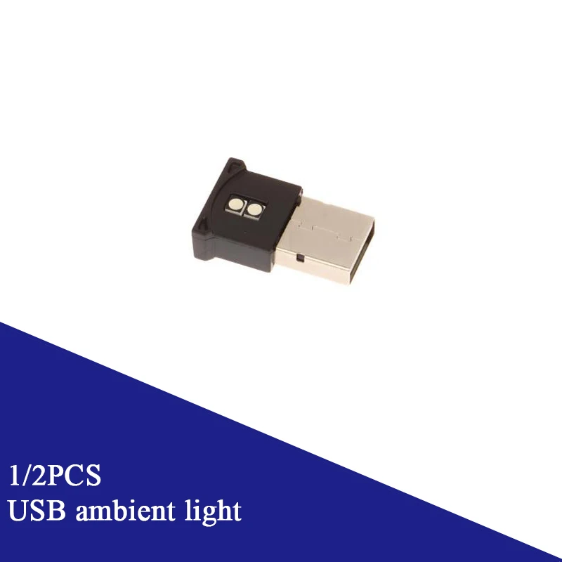 

1/2Pcs USB Led Ambient Light 5 Colors RGB Dynamic Gradient Brightness Adjustable Car Interior Atmosphere Lamp
