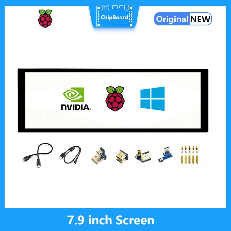 Raspberry Pi 7.9 inch Capacitive Touch Screen LCD, 400*1280, HDMI, IPS, Toughened Glass Cover