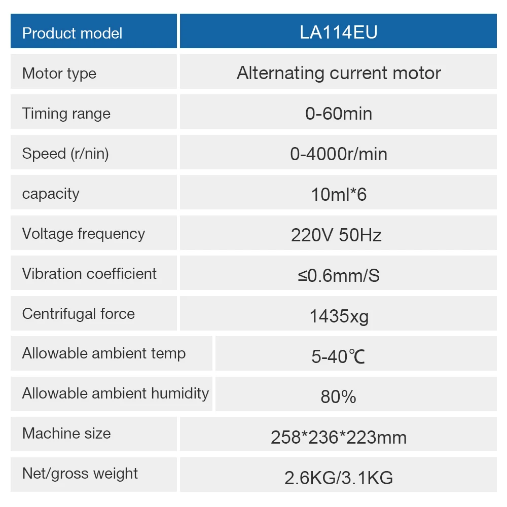 مختبر الطرد المركزي الكهربائي 4000 دورة في الدقيقة 1790xg 6*10 مللي مصل البلازما PRP PRF آلة منفصلة التيار المتناوب 220 فولت الموقت منخفضة السرعة الطرد المركزي