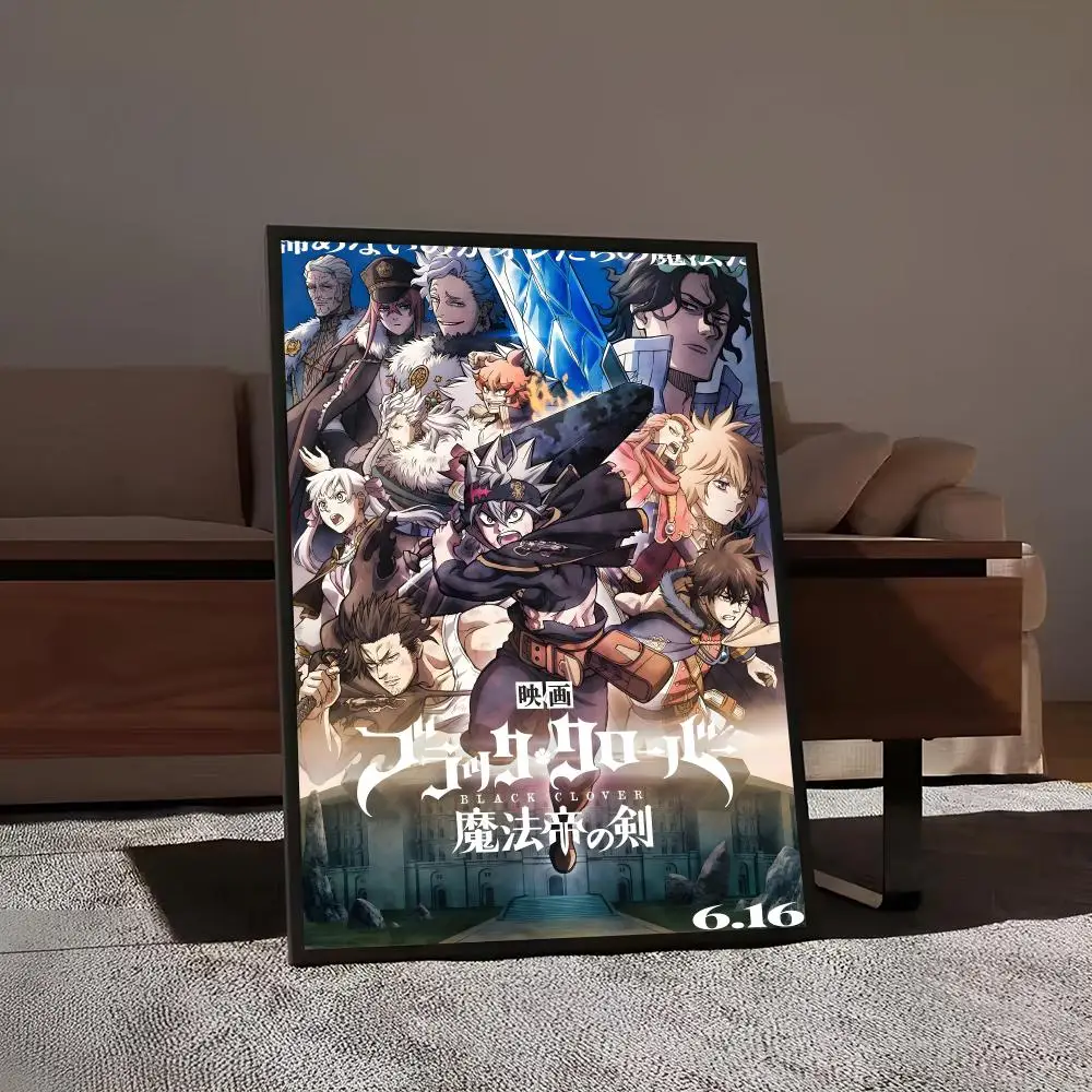 Anime B-Black Hot Clover Painting Calligraphy Print Canvas Art Pictures Home For Living Room Modern Decor Room Home Decor