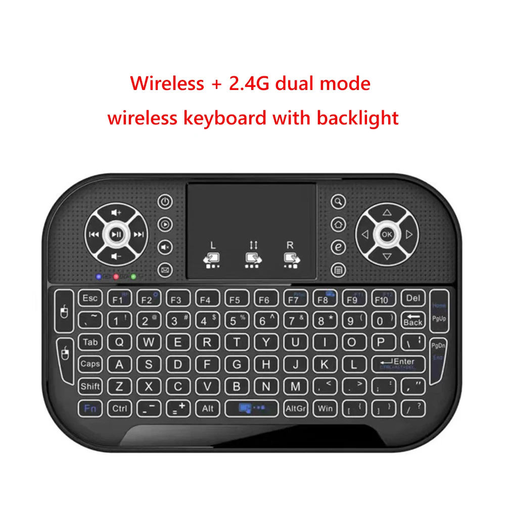 Backlit 2.4G Air Mouse Remote Touchpad for Android Smart TV Box PC I8 Mini Wireless Keyboard with USB Receiver 