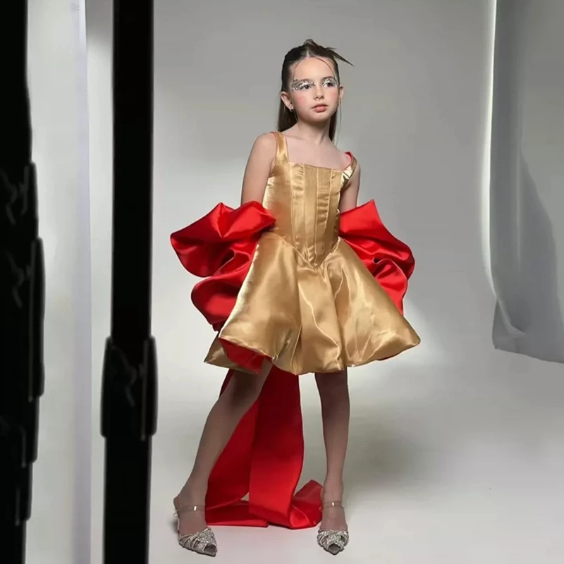 

Children Girls Model Runway Performance Elegant Fashion Costume Pageant Outfit Kids Host Piano Violin Car Model Evening Gown
