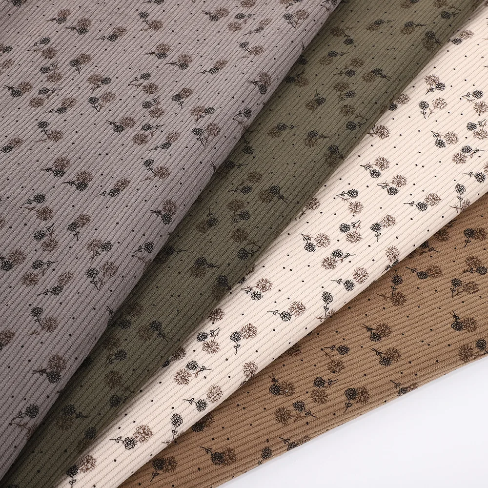 

small flower Polyester print cloth fashion Women's DIY clothing handmade Sewing quilting Fashion Print print Corduroy fabric