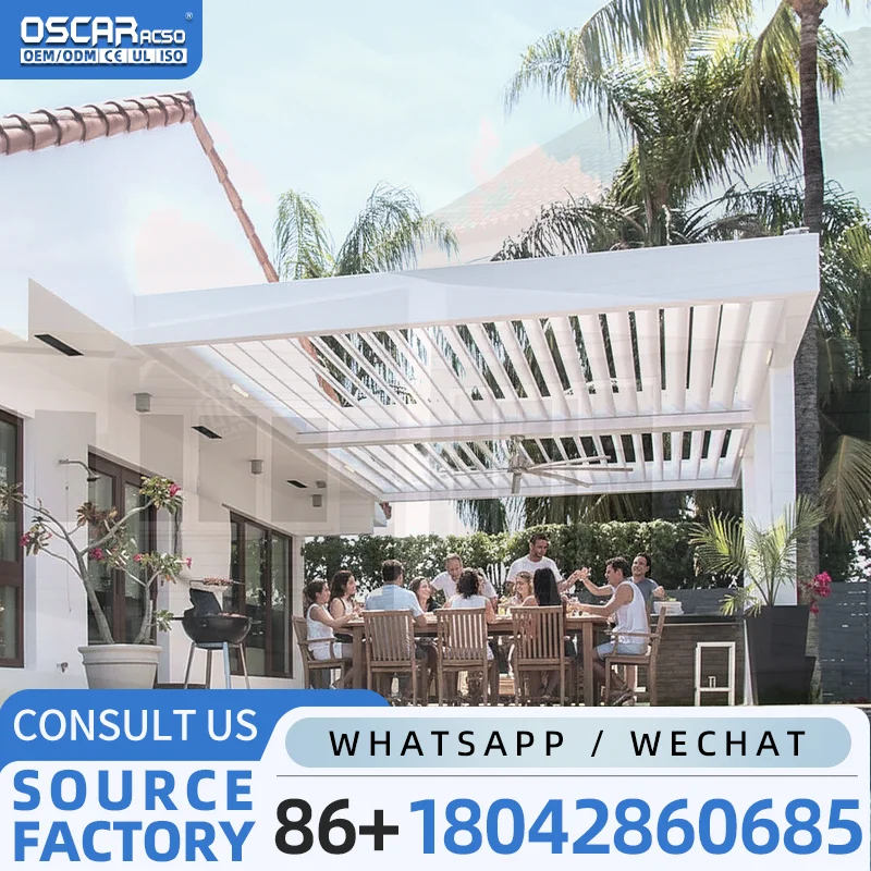 Outdoor Sunshade Rainproof Motorized Aluminum Pergola Cost effective Stylish for Garden Patio Balcony pergola