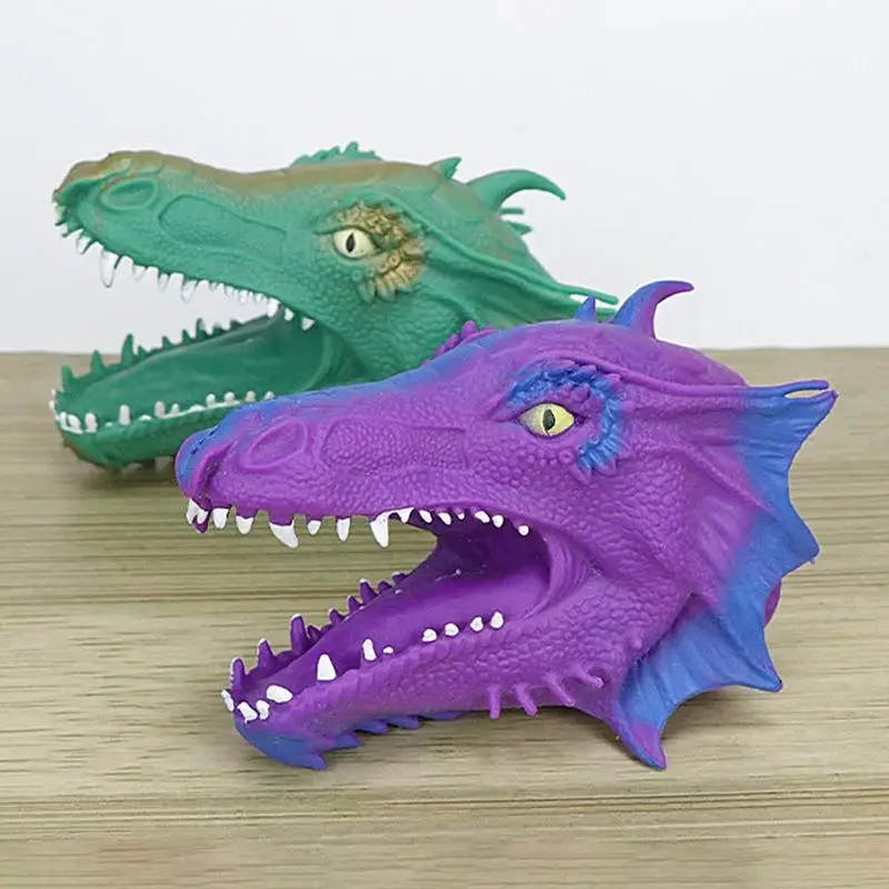 Marionetas de mano de animales de dinosaurio para niños pequeños, marionetas de mano divertidas, marionetas de Historia de dedo, muñecas Kawaii, juguetes educativos para bebés, regalos de cumpleaños