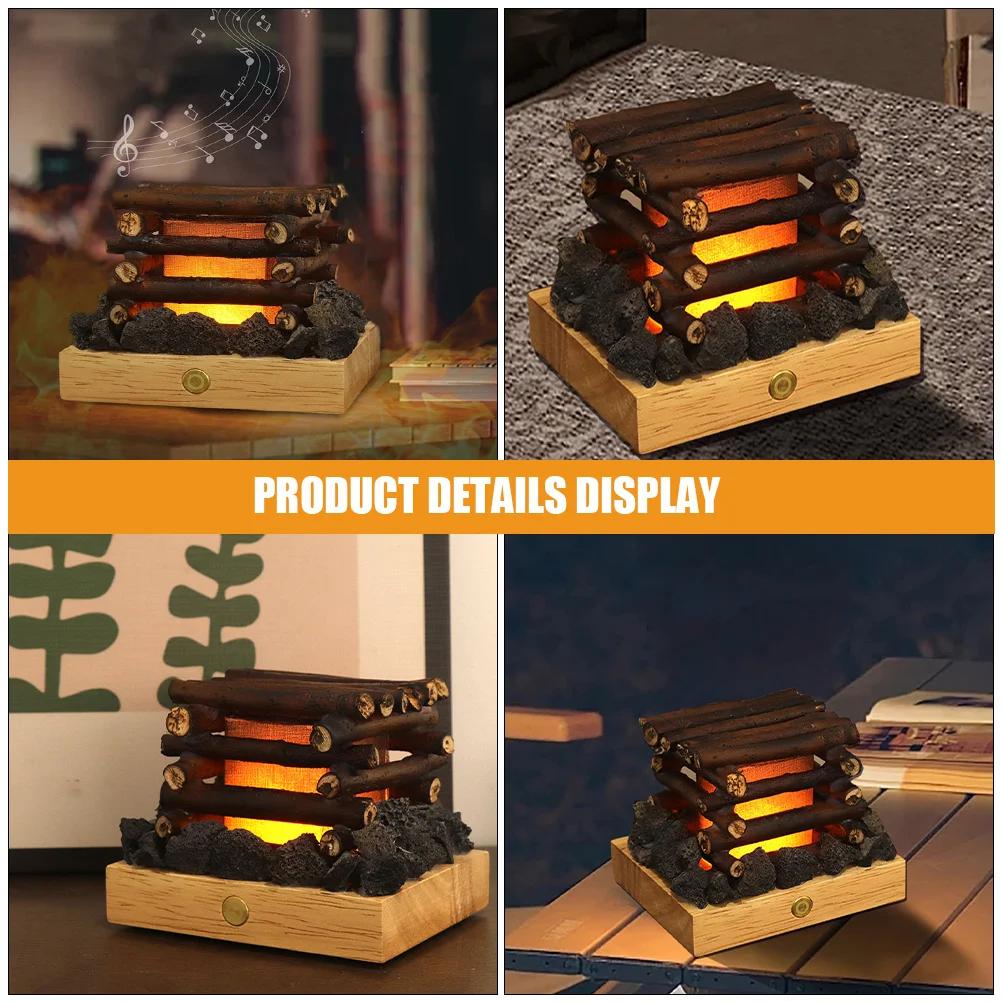 USB قابلة للشحن اللمس يعتم السرير مصباح الليل وهمية المعسكر لهب ضوء الليل الإبداعية ديكور غرفة نوم مهدئا #4