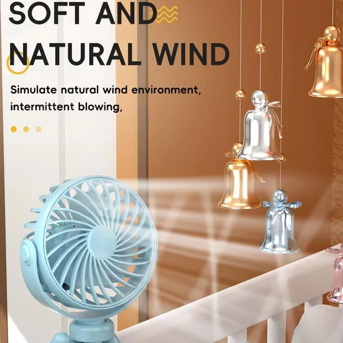 Portable Clip Fan Stroller USB Charging 360° Rotation Home Appliances Mini Fans Rechargeable Claw Neck Cooling Type