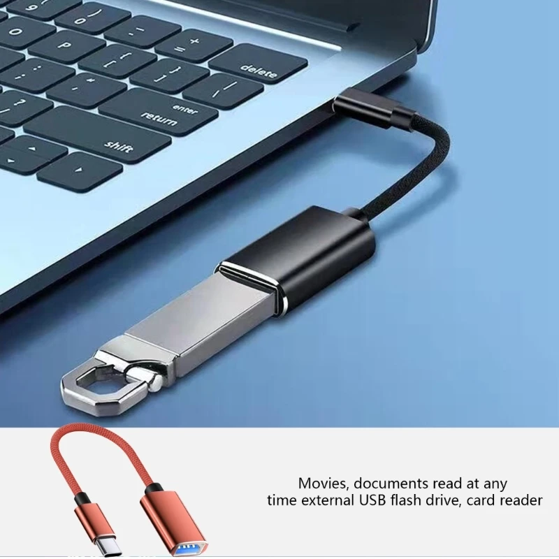 15cm Length Type C to USB OTG Adapter Cable Lightweight Male to Female Connectors Conversion Line for Tablets Phones