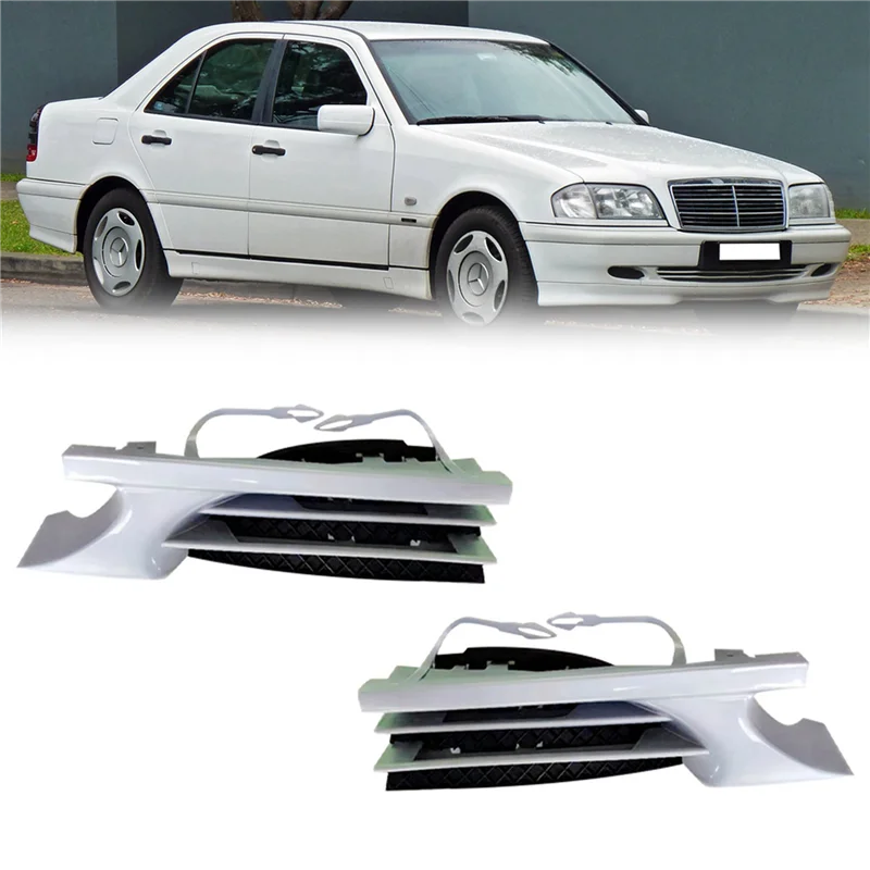 

2Pair Car Front Bumper Tow Hook Cover Cap Towing Hole Lid Trailer Trim Cap For Mercedes Benz C Class W202 1998-2001