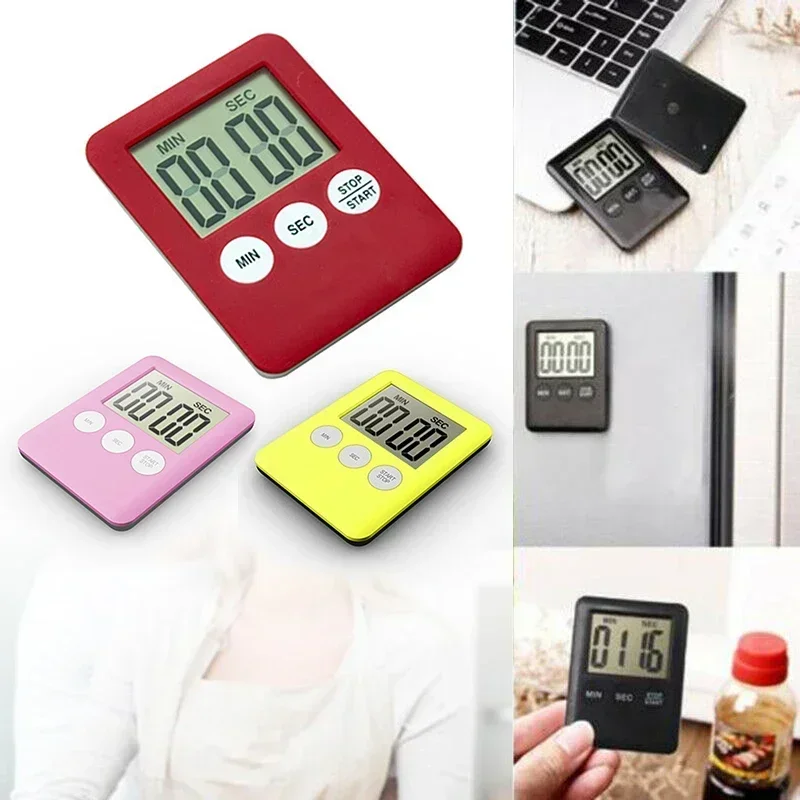 Kitchen Timer Magnetic LCD Digital Countdown Timer Cooking Timer Alarm Clock Home Kitchen Accessories 53*70*9mm