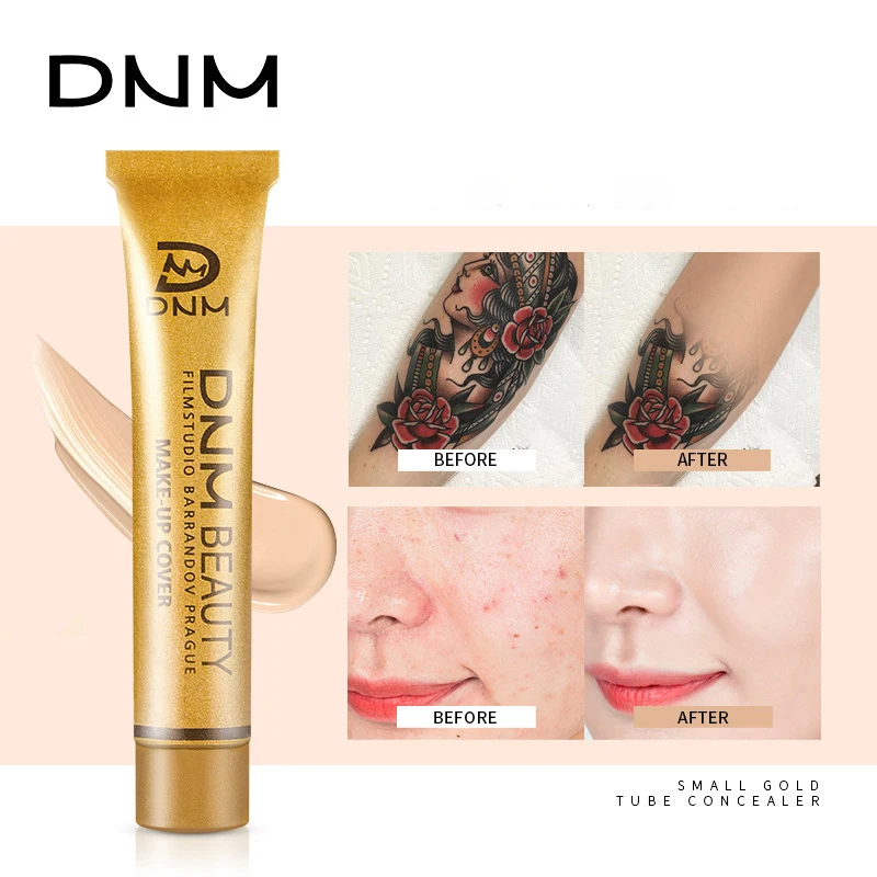 Tubo de ouro corretivo rosto corretivo maquiagem de longa duração capa olheiras acne poros contorno corretivo creme fundação maquiagem