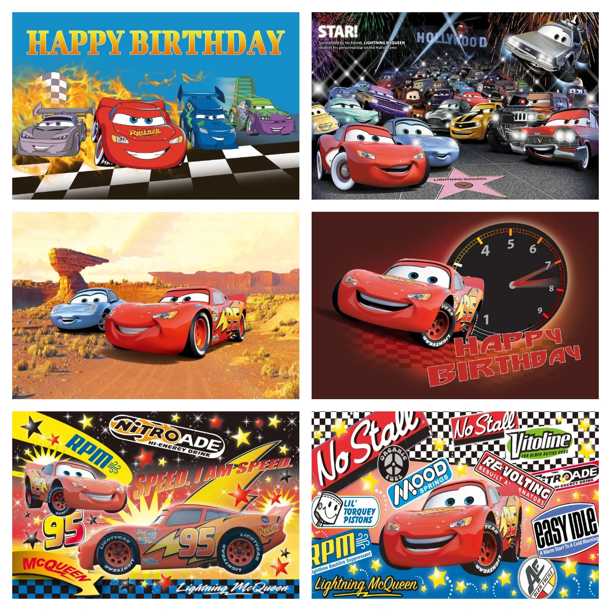 

Cars Lightning McQueen Baby Shower Backdrop Photo Background For Photography Boy Birthday Party Decoration Props Supplies Banner