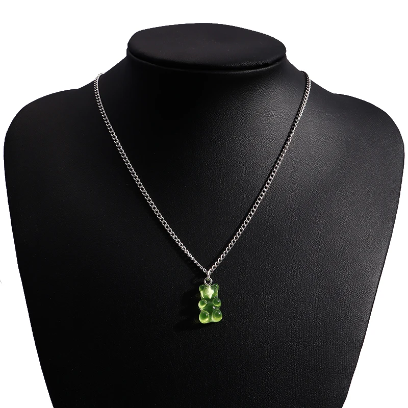 Modische Bonbonfarben-Gummibärchen-Halskette für Frauen und Mädchen, Party, Festival, Schmuck, Geschenke – Detail 5