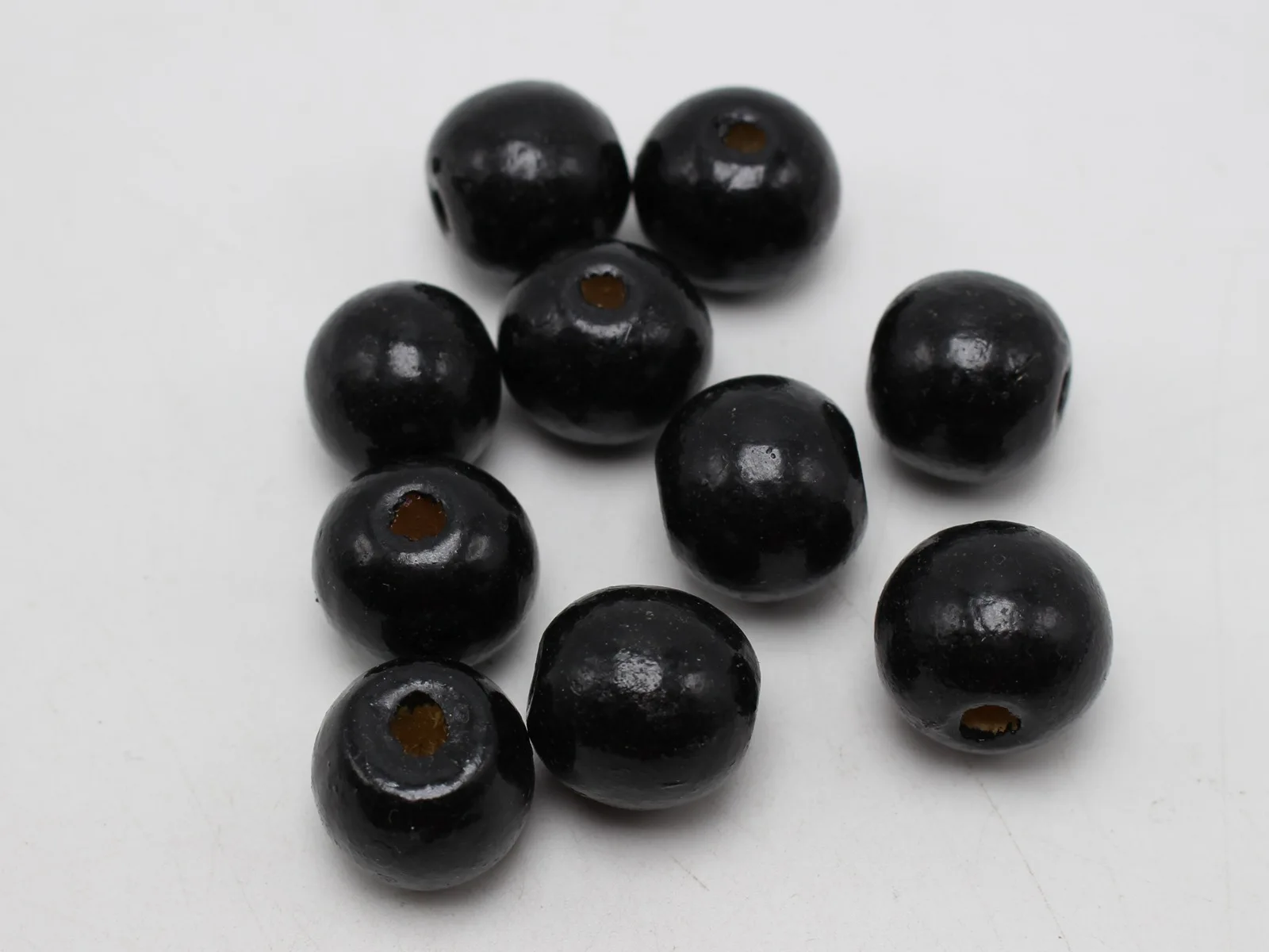 25 Black Round Wood Beads 20mm Large Wooden Beads