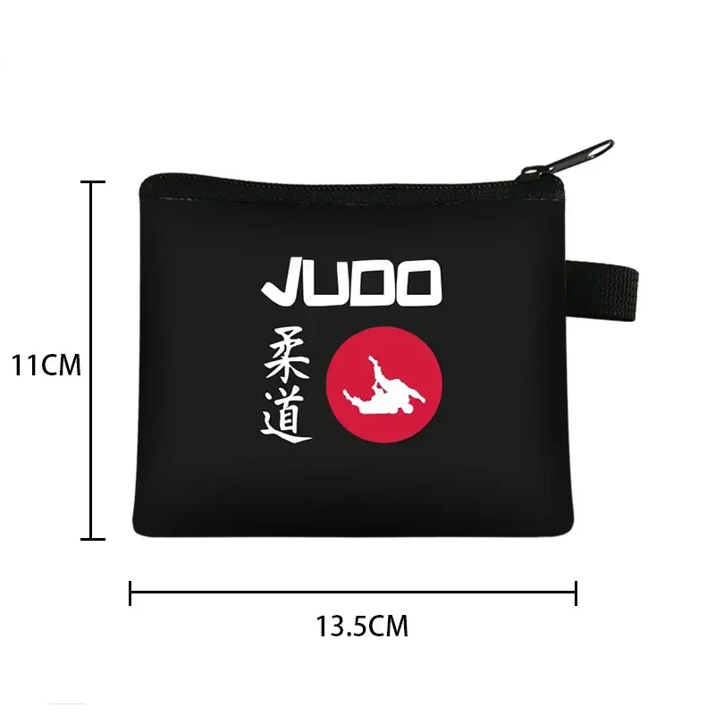 Monedero con estampado de Judo/Taekwondo/Karate/Aikido de artes marciales, billeteras para mujer, monedero, soporte para llaves y auriculares, monederos de regalo