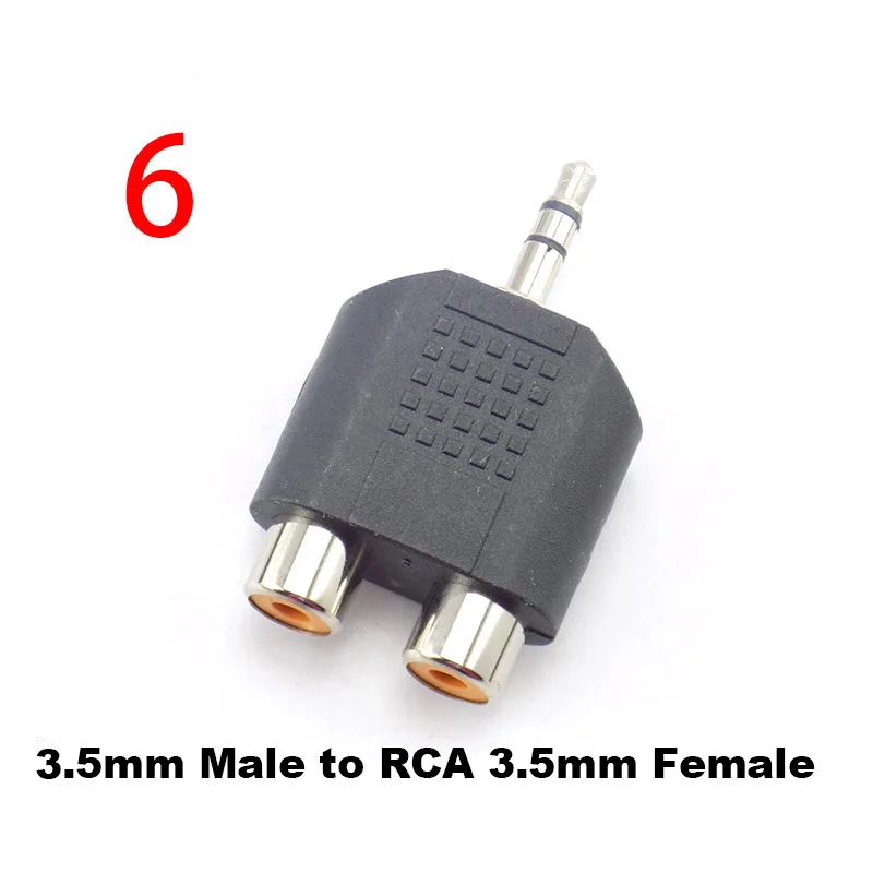 RCA Connector 3.5mm Spliter Plug To 2 RCA Jack Male To Female 3.5 To AV Audio 2 In 1 Stereo Headset Dual Headphone Audio Adapter