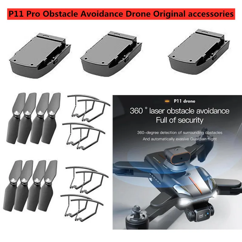 P11 Pro Drone Original Accessories 3.7V 2500MAH Battery/ Propeller For P11 PRO Drone Battery P11 PRO Obstacle Avoidance Dron toy