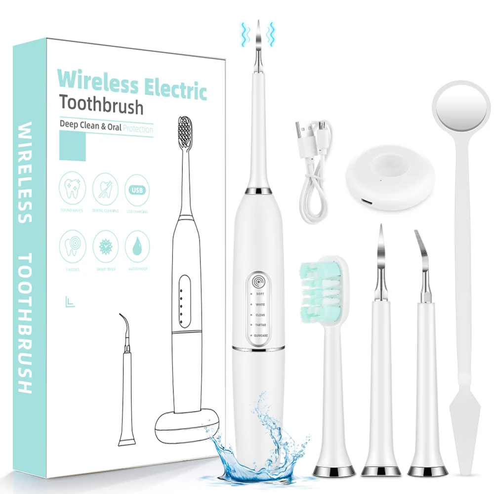 Removedor de sarro ultrasónico, limpiador de cálculo Dental eléctrico, eliminador de manchas de placa Dental, escalador blanqueador Dental, Kit de cuidado bucal