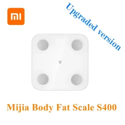 Xiaomi Body Fat Scale S400 Bluetooth 5.0 Weight Scale Smart Home Body Composition 150KG BMR Test Heart Rate Hidden LED Display