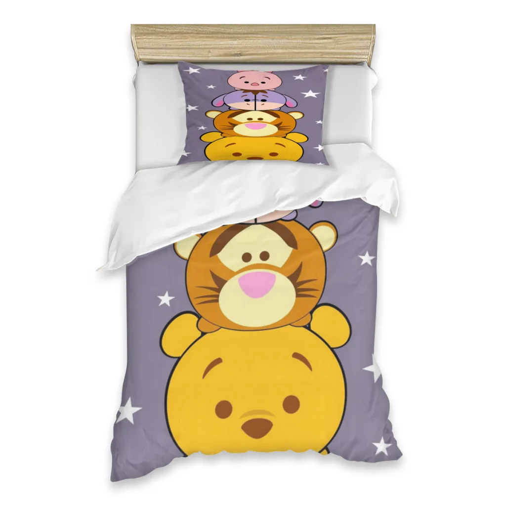 Winnie the Pooh and the wind blows Single Bed Sheets Set  Complete Case Single Linen Quilt Cover