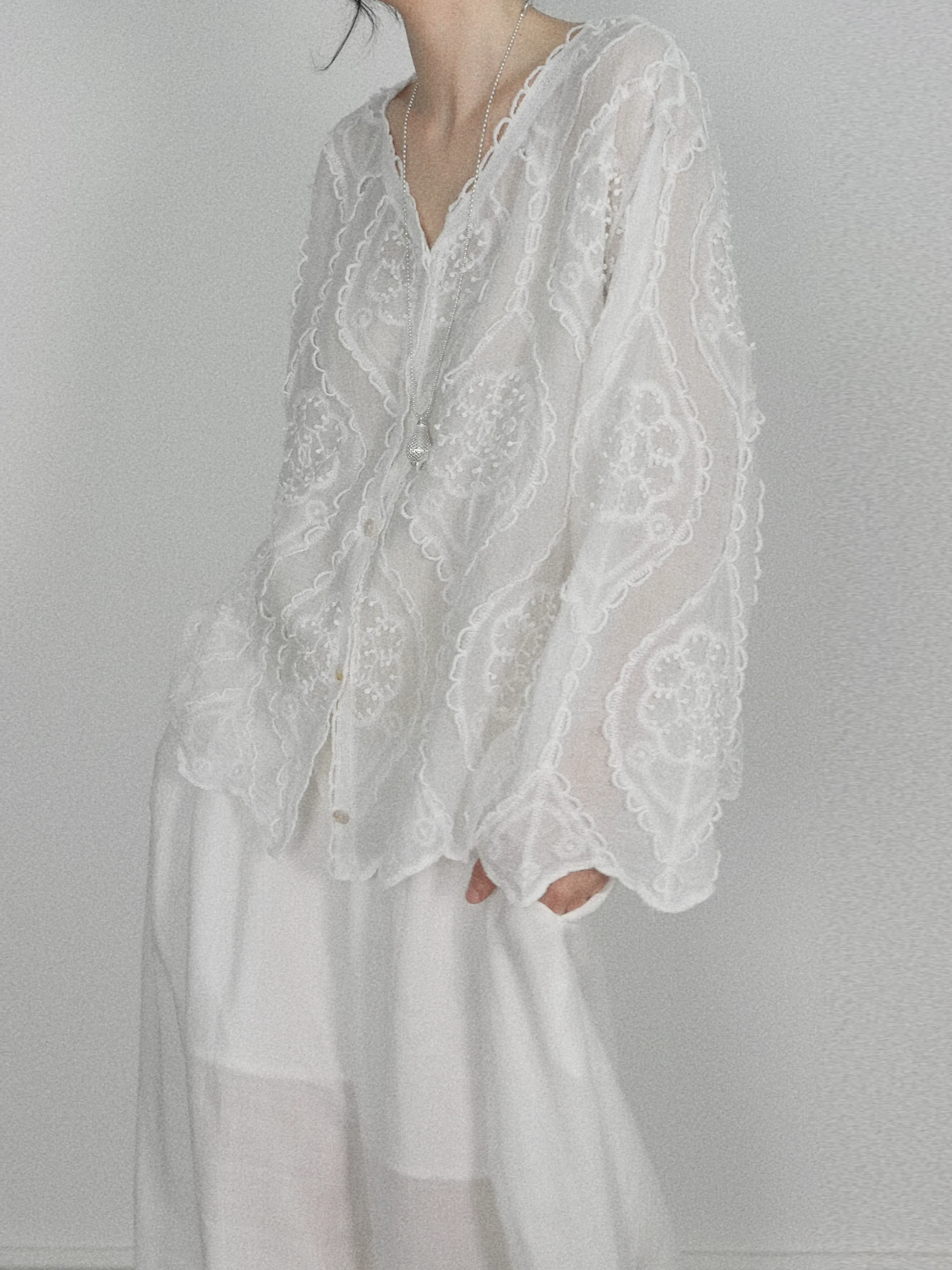 

Элегантный женский кардиган с V-образным вырезом, весенний, из хлопка, с длинными рукавами, дышащий, комфортный, винтажный, с цветочным узором